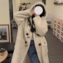 FANSYLI 여자 떡볶이 코트 겨울 램스울 후드 코트 11C22