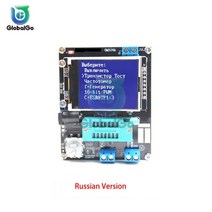 전기 용량 측정기 GM328A GM328B 트랜지스터 테스터 다이오드 커패시턴스 ESR 전압 주파수 PWM 구형파 신호 발생기 케이스 포함, 협동사, 러시아어 버전