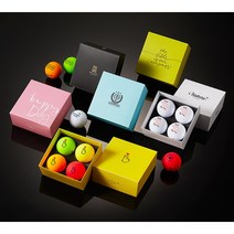 주문제작 커스텀 골프공 패키지, 디자인의뢰, 화이트, 컬러볼4색4구