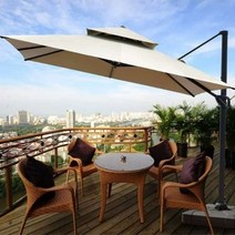 고급형 태양광 각도조절 2.5m 대형 사각파라솔(아이보리), 상세페이지 참조