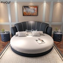 스마트침대 Prodgf인 스트라이프 라운드 웨딩 침실 침대 1 세트, 2