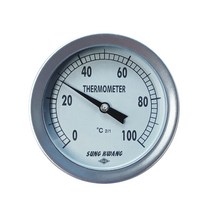 산업용 업소용 바이메탈 국산 온도계 T형 75파이, 150도 75L