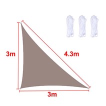 햇빛 가리 방수 삼각형 가리개 항해 카키 홈 야외 정원 캐노피 파티오 커버 UV 블록 천막 잔디 수영장 차양, [01] 3X3X4.3M