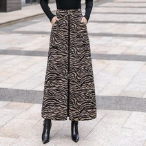라오농 겨울 집업 호피무늬 레오파드 포켓 A라인 롱 스커트 +KII06X