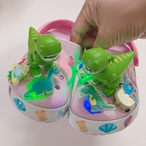 LED 소리나는 3D 입체 공룡 야광 파츠 세트 (8pcs)신발 장식 꾸미기