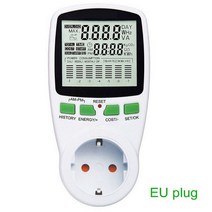 디지털 에너지 미터 와트 전기 전력계 측정 콘센트 분석기 프랑스 미국 영국 플러그, [02] US Plug, [01] Green