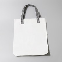 캔버스천가방 체크손잡이 28.5X36cm 에코백 보조가방