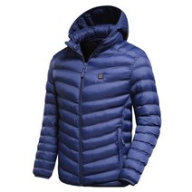 남자 2021 겨울 새로운 따뜻한 USB 난방 양 털 자 켓 Parkas 스마트 서 모스 탯 분리형 후드 온수 방수 자 켓, 4XL 러시아, BLUE