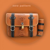 복고풍가죽 핸드 메이드 새들백 사이드백 바이크 Harley 750 오토바이 리어백 가방 탑박스 라이더 힙색 백팩 스타일 style, 큰 브라운 쌍