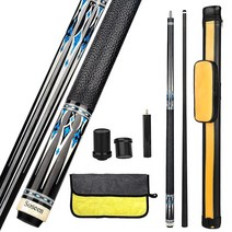 Soseen 탄소 섬유 로우 디플렉션 풀 큐 당구 큐 케이스 세트 약간의 연장 물티슈 타월 (12.5mm) 660562