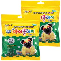 아모스 5000 탱탱아이클레이 파우치 110g, 초록, 2개