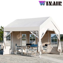 WINAIR 국내 당일발송 프리미엄 쉘터 천막 지붕+프레임+바람막이(민자/투명) 행사용 주차 몽골 창고 그늘막텐트, A세트(지붕+프레임), 브라운