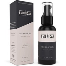 American Shaving Co의 쉽고 매끄럽고 자극 없는 면도를 위한 프리쉐이브 오일 남성용 스킨 케어 천연 수제 블렌드 아르간 및 호호바 오일 면도기 화상 보호 프리미, Original Scent