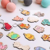 나무공예 열쇠고리 만들기 방과후학습 미술준비물 DIY, 기린