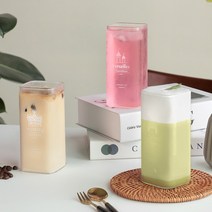 일러스트 사각 내열 유리컵 3종, CDSS C 5-9달라하스트400ml