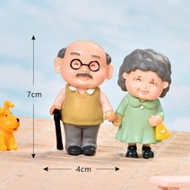 인테리어 소품 조각상 사무실 카페 장식품 귀여운 인형 미니어처 수지 커플 노인 공예품 방 책상 가정 선물, 세트 b