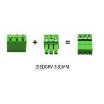 PCB 단자 15EDG 3.81mm 용접 암수 쌍 플러그 스트레이트 직각 핀 전체 세트, 01 15EDGKV Straight_05 6P