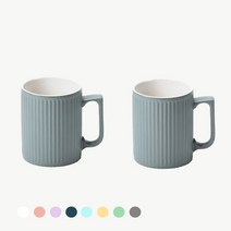 도자기 머그컵 머그잔 350 머그 국산 2p 세트, 그레이 2p