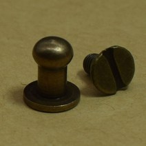 시카고밴더 스터드 나사 라운드 헤드 솔리드 황동 네일 가죽 리벳 시카고 버튼 DIY 장식 5/6/7/8/9/10mm, 01 1_01 5MM