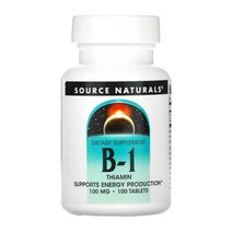 소스 네추럴스 B1 티아민 100 mg 100정 비타민 B-1 칼슘 스테아릭애씨드 내추럴