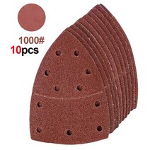 샌딩기 사포 샌더 원형 샌더기 전동 샌딩 시트 10pcs 11 홀 삼각형 샌드페이퍼 멀티 샌더 용 패드 Bosch PSM 160A 디테일 팜 그릿 40 2000, [12] 1000