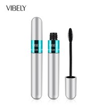 마스카라 2 in 1 더블 엔드 4d 실크 섬유 속눈썹 마스카라 퀵 드라이 방수 두꺼운 컬링 rimel maquiagem 실버 튜브 속눈썹, 1개