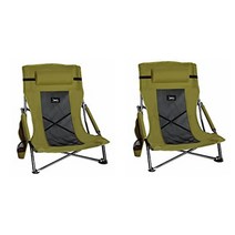 DesertFox 아웃도어 의자 접이식 베개 부착[독자 개발의 컵 홀더] 경량[로우 스타일 하이백]실내 옥외 의자[내하중 150kg]가든 발코니 의자 낚시 등산 캠프 의자 수납봉투 부속 ST