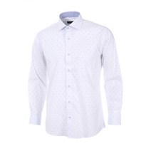 로베르타디까메리노 남성용 모달 스판 프린트 일반핏 화이트 긴소매 셔츠 RM1-401-1