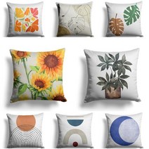 식물꽃 일러스트 그림 드로잉 프린트 인테리어 쿠션커버 45x45, 단품