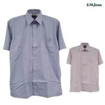 [에스엠진] SMJ1518 베이직 반팔 셔츠 무지 일반핏 남성 사무실 셔츠 여름