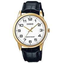 카시오 MTP-V001GL-7B 전자손목시계 남자 금장 가죽 학생 패션 정장
