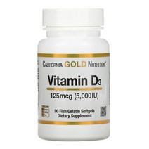 California Gold Nutrition 비타민D3 피쉬 젤라틴 소프트젤, 2000IU 50mcg 90개