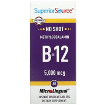 Superior Source (슈피리어 소스) 메틸코발라민 5 000mcg 용해되는 MicroLingual 정제 60정, 5000 mcg, 60 개