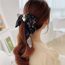 아리엘 스카프 바나나 헤어핀 왕 리본 집게핀 긴머리 반머리 반묶음 명품 예쁜 진주 머리핀