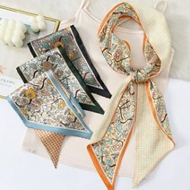 꽃무늬 타이스카프 남녀공용 패션아이템 패션잡화 모임룩 야외룩 여름 가을용 아이템 남친 여친 선물용으로 제격 개별파우치 포장 사은품 증정 실시 중 공항패션