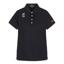 파리게이츠 파리게이츠반팔티 KQF 522A2TS963_BK 블랙 여성 골지 카라 반팔티셔츠