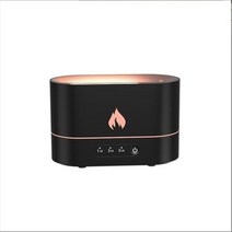 불멍가습기 가습기 250ml 침실 사무실 3D 불꽃 빛 USB 수면 분무기 공기 청정기 에센셜 디퓨저, [02] Black
