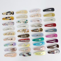 프랑스핀 호피 마블 오로라 삼각 5.5 cm 헤어 똑딱핀