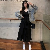 여름 휴가 원피스 무릎 아래까지 오는 레트로 캉캉 스커트 브이넥 플러스 사이즈 이너 슬림 라인 민소매 빅 여성 옷 통통한 몸매