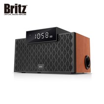 [Britz] 브리츠 BA-MK100 블루투스5.0 / 알람시계 / 2.1채널 블루투스스피커 /우드인클로져/LED디스플레이 / USB TF카드, 블랙