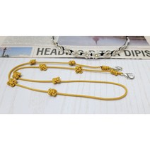 벼리쥬얼리 핸드메이드 전통매듭 꽃송이 패션 마스크 스트랩 행운 선물, 겨자색