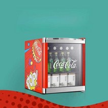 코카콜라 냉장고 쇼케이스 가정용 미니 술냉장고 술장고 LED조명버전, 빨간색