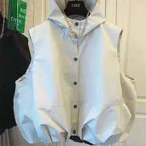 빅사이즈 4XL~ 여성 오버핏 경량 얇은 여름 조끼 베스트 데일리 레이어드 여자베스트 여름조끼