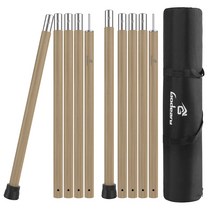 GODEARU 터프 폴 2개들이 직경 33mm 텐트 폴 나뭇결조 알루미늄 폴 터프・캠프용 폴 A6061 알루미늄제 250cm×φ33mm 분할식 5절5절 연결 푸쉬 버튼식 조립 간단 컴팩트 경량 텐트・타프 설영용 캠프 아웃도어 수납봉투 첨부