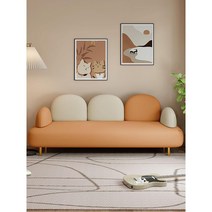 패브릭소파 노르딕소파 북유럽 3인용소파, 민트+오렌지포인트-스펀지타입