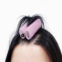 셀프 뿌리볼륨 집게 구르뽕 롤 앞머리 모류교정 구루뿌 뽕 구루퍼, 소형, 핑크