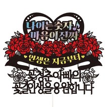 비비드레인 엄마 아빠 아버님 어머님 생신 환갑 칠순 케이크토퍼, 65-나이는숫자(아빠)
