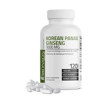 멀티비타민 Bronson Korean Panax Ginseng 1000 mg Supports Energy Endurance & Vitality + Memory and Mental, 120 Count (Pack of 1)