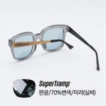슈퍼트램프 트렌지션스 변색렌즈 선글라스 02SP02 미러 선글라스, 실버/55 22 145