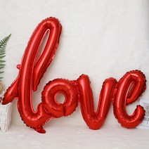 Love 필기체 은박 풍선 셀프웨딩소품 홈 파티 용품 러브 프로포즈 이벤트, Love필기체 풍선 - 레드